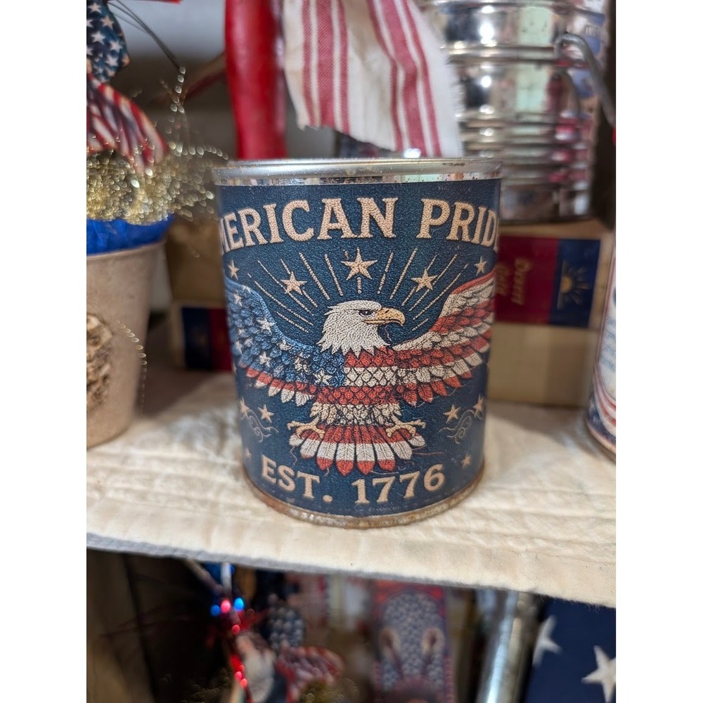 AMERICAN PRIDE 4th of July Vintage Inspired Rusted Can - Pint - Americana